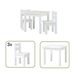 MADS kinder set 1 tafel/3 stoelen, Wit