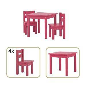 MADS kinder set 1 tafel/4 stoelen, Barok rose
