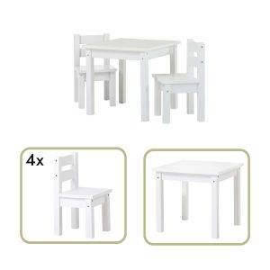 MADS kinder set 1 tafel/4 stoelen, Wit