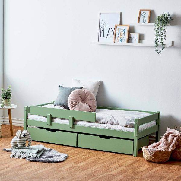 ECO One juniorbed model 0106 70x160 cm met lades & veiligheidsrail, Groen - Afbeelding 3