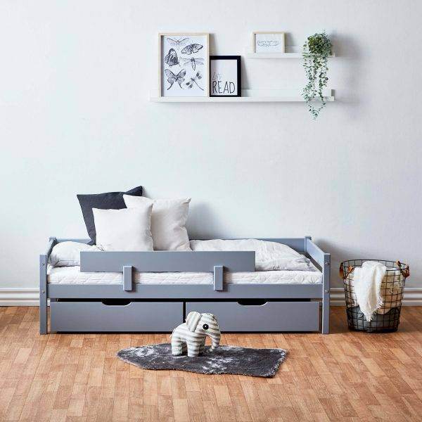 ECO One juniorbed model 0106 70x160 cm met lades & veiligheidsrail, Grijs - Afbeelding 2