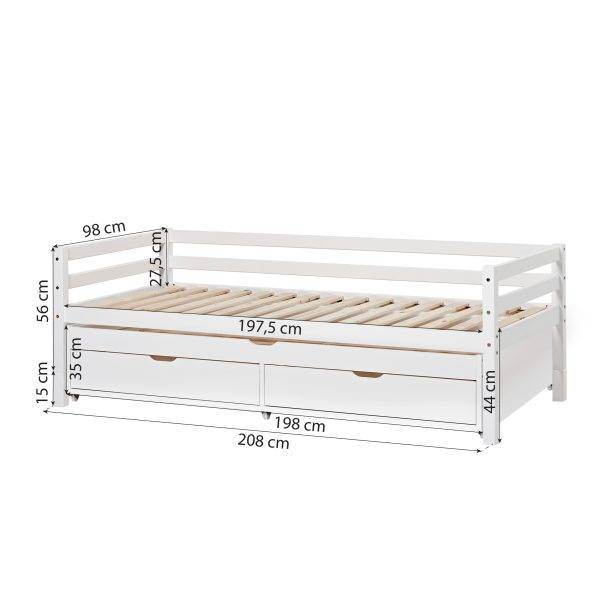 Hoppekids Daybed met Uittrekbed en Lades, 90x200 - Afbeelding 3
