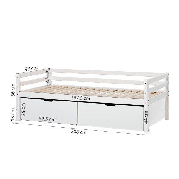 Hoppekids Daybed met Plusformaat Lade, 90x200 - Afbeelding 3