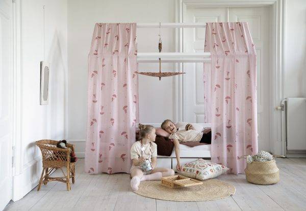 Hoppekids Ole Lukoie gordijn voor huisbed 90x200 cm, Rood - Afbeelding 4