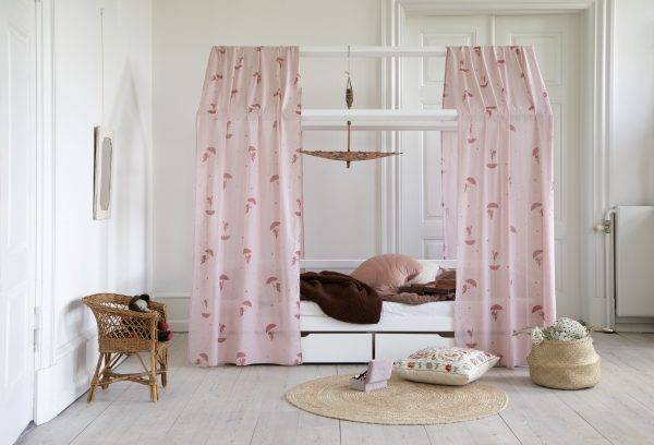 Hoppekids Ole Lukoie gordijn voor huisbed 90x200 cm, Rood - Afbeelding 2