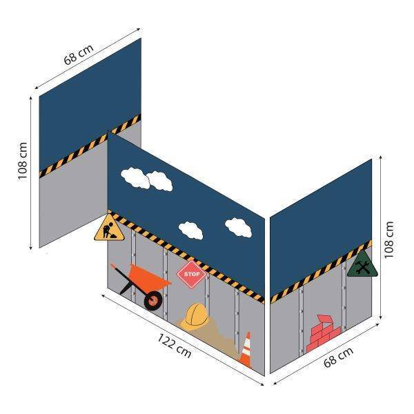 Hoppekids Bouw gordijn voor halfhoog bed 70x160 cm - Afbeelding 11