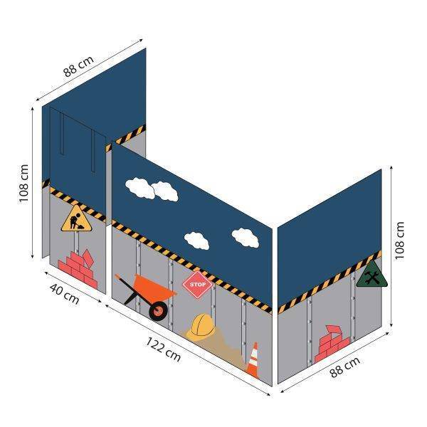 Hoppekids Bouw gordijn voor halfhoog bed 90x200 cm - Afbeelding 11