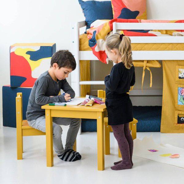 MADS kinder set 1 tafel/3 stoelen, Autumn yellow - Afbeelding 3