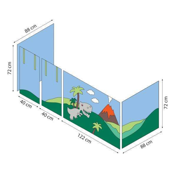 Hoppekids Dinosaurussen gordijn voor halfhoog en stapelbed 90x200 cm - Afbeelding 7