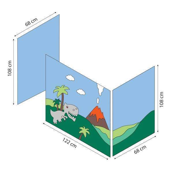 Hoppekids Dinosaurussen gordijn voor halfhoog bed 70x160 cm - Afbeelding 7