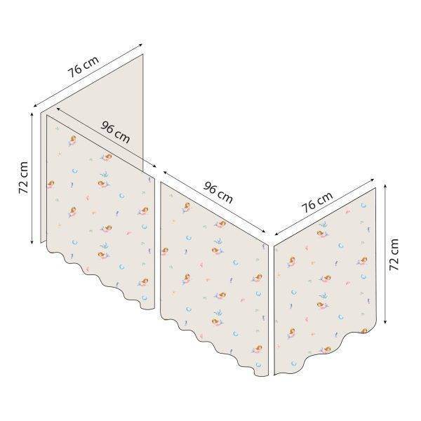 Hoppekids Gordijn Halverwege Hoog Bed, Zeemeermin - Afbeelding 6