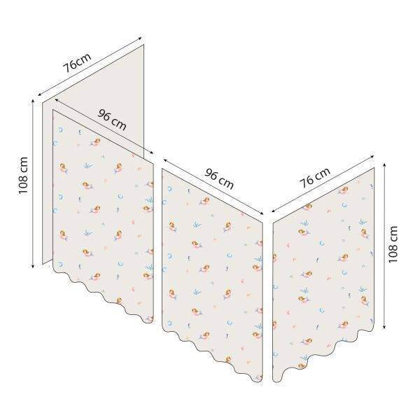Hoppekids Zeemeermin gordijn voor halfhoog bed 70x160 cm - Afbeelding 6