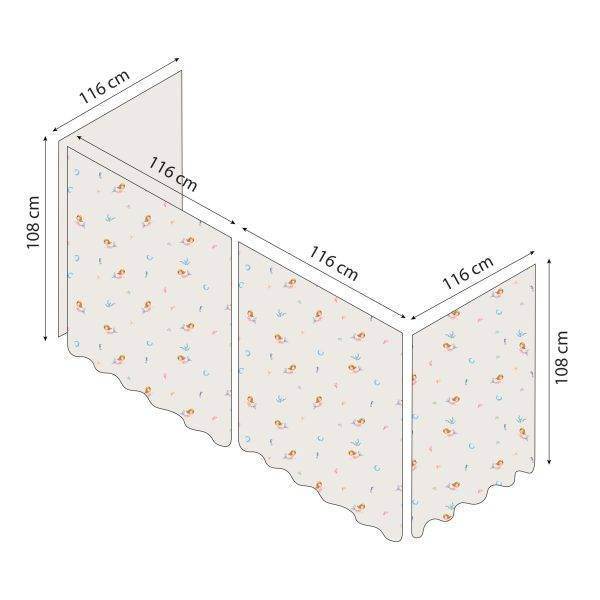 Hoppekids Zeemeermin gordijn voor halfhoog bed 90x200 cm - Afbeelding 6