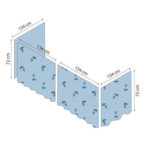 Hoppekids Ole Lukoie gordijn voor halfhoog bed, Blauw - Afbeelding 7