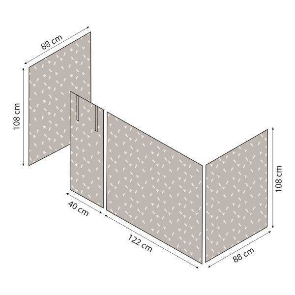 Hoppekids Pets gordijn voor halfhoog bed 90x200 cm - Afbeelding 5