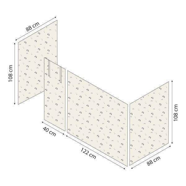 Hoppekids Pets gordijn voor halfhoog bed 90x200 cm - Afbeelding 6