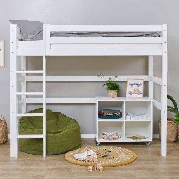 Hoppekids ECO Luxury hoogslaper 90x200 cm, Flexibele lattenbodem, Wit - Afbeelding 3