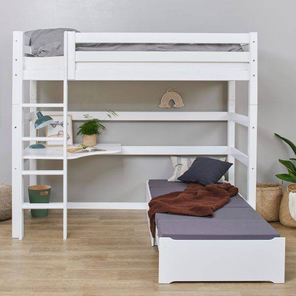 Hoppekids ECO Luxury MEGA bed 90x200 cm met lounge-module en bureau, Wit - Afbeelding 3
