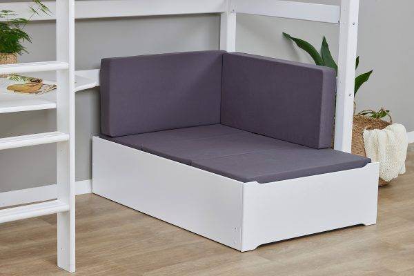 Hoppekids ECO Luxury MEGA bed 90x200 cm met lounge-module en bureau, Wit - Afbeelding 6