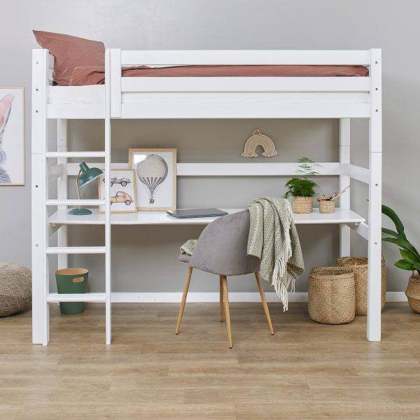 Hoppekids ECO Luxury hoogslaper 90x200 cm met bureau, Wit - Afbeelding 2