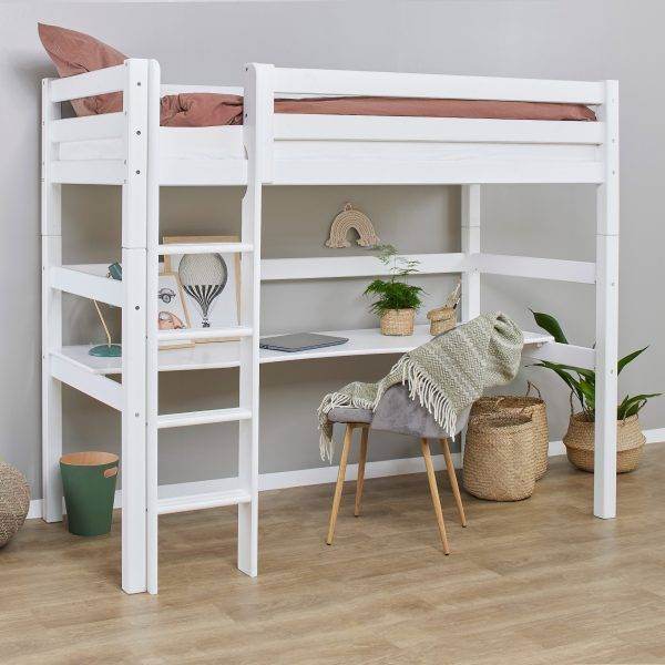 Hoppekids ECO Luxury hoogslaper 90x200 cm met bureau, Wit - Afbeelding 5