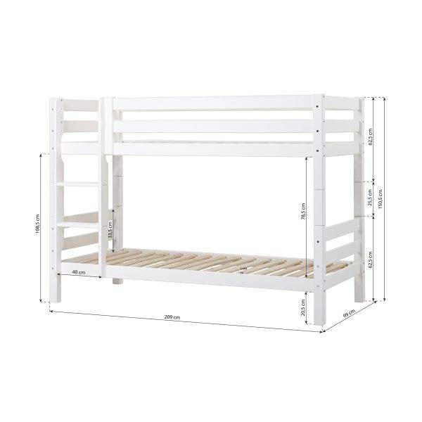 Hoppekids ECO Luxury stapelbed 90x200 cm, Wit - Afbeelding 9