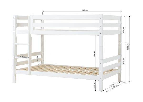 Hoppekids ECO Luxury stapelbed 120x200 cm, Wit - Afbeelding 7