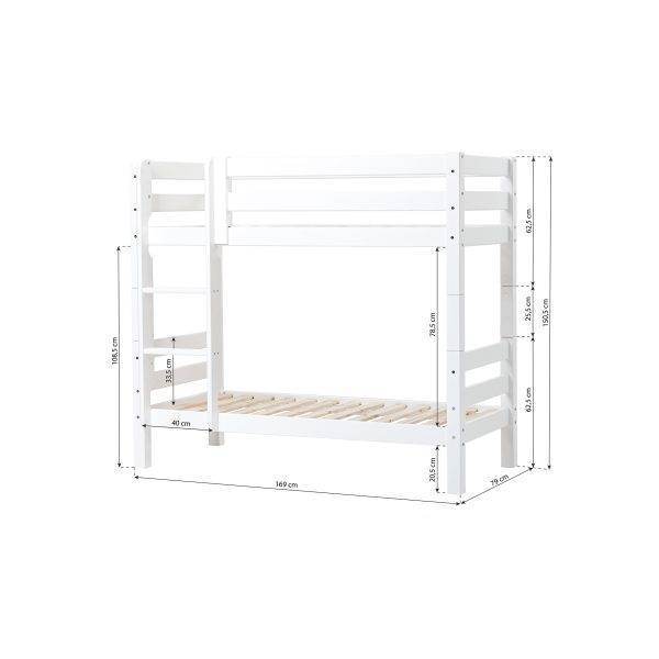 Hoppekids ECO Luxury stapelbed 70x160 cm, Wit - Afbeelding 5