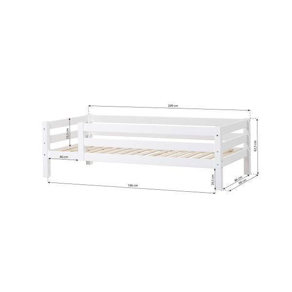 Hoppekids ECO Luxury junior bed met 3/4 bedhekje 90x200 cm, Flexibel lattenbodem, Wit - Afbeelding 4