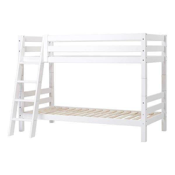 Hoppekids ECO Luxe stapelbed 90x190 cm met schuine ladder, Wit