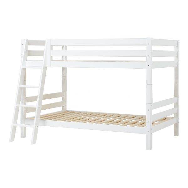 Hoppekids ECO Luxury stapelbed 120x200 cm met schuine ladder, Wit