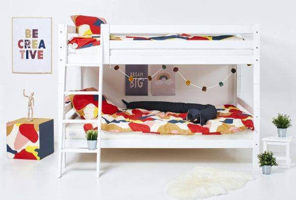 Hoppekids ECO Luxury stapelbed 120x200 cm met schuine ladder, Wit - Afbeelding 2