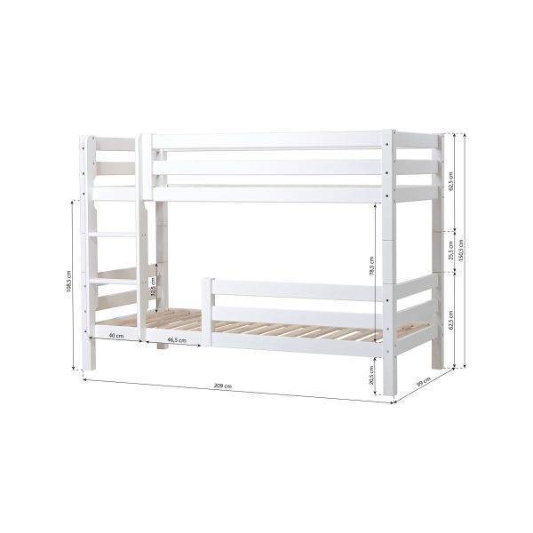 Hoppekids ECO Luxury stapelbed 90x200 cm met twee bedhekken, Wit - Afbeelding 4