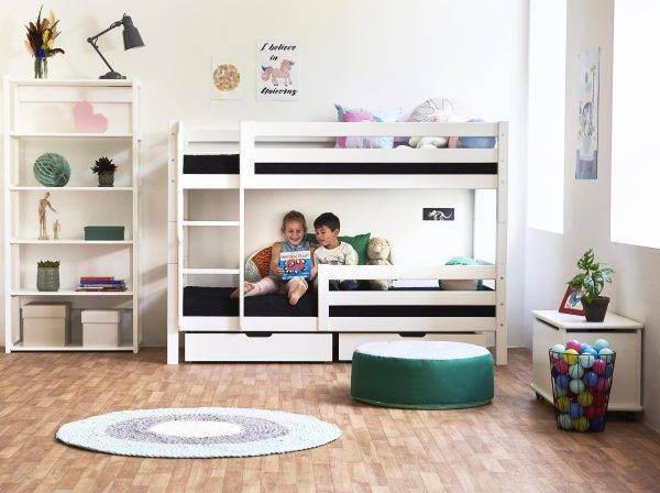 Hoppekids ECO Luxe stapelbed 90x190 cm met twee bedrails, Wit - Afbeelding 7
