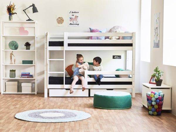Hoppekids ECO Luxe stapelbed 90x190 cm met twee bedrails, Wit - Afbeelding 8