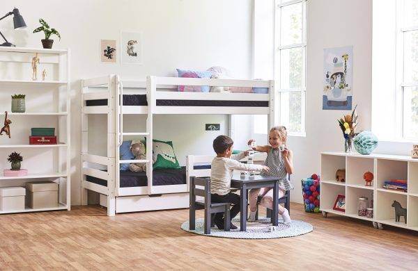 Hoppekids ECO Luxe stapelbed 90x190 cm met twee bedrails, Wit - Afbeelding 3
