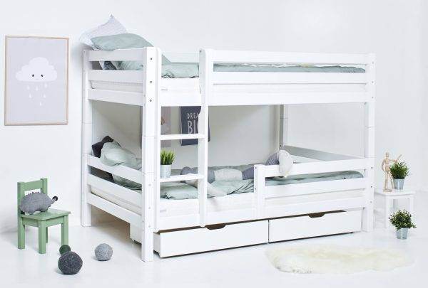 Hoppekids ECO Luxury stapelbed 120x200 cm met twee bedhekken, Wit - Afbeelding 6