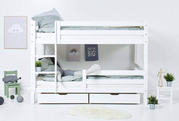 Hoppekids ECO Luxury stapelbed 120x200 cm met twee bedhekken, Wit - Afbeelding 5