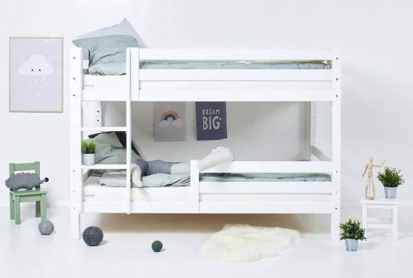 Hoppekids ECO Luxe stapelbed 90x190 cm met twee bedrails, Wit - Afbeelding 2