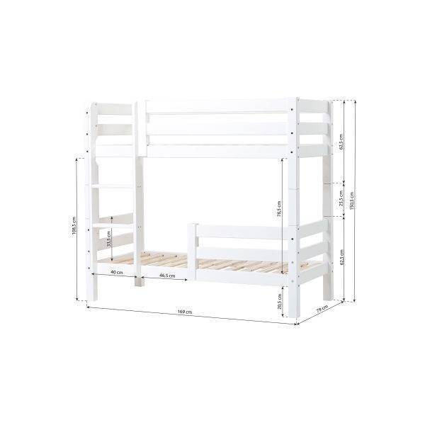 Hoppekids ECO Luxury stapelbed 70x160 cm met twee bedhekken, Wit - Afbeelding 4
