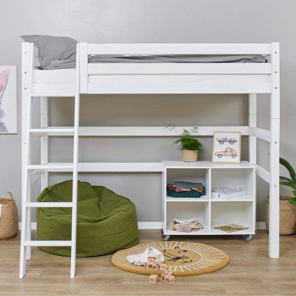Hoppekids ECO Luxury hoogslaper 90x200 cm met schuine ladder, Wit - Afbeelding 4