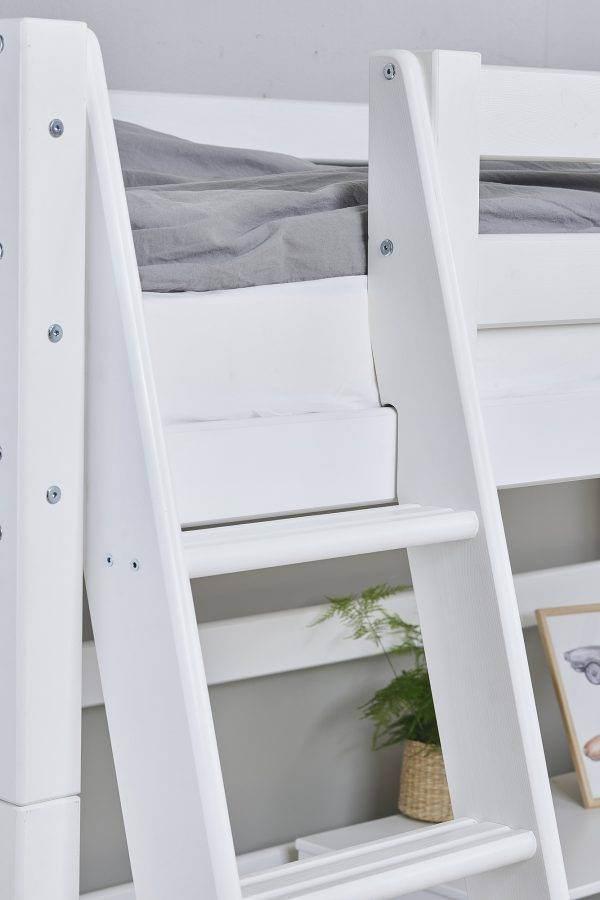 Hoppekids ECO Luxury hoogslaper 90x200 cm met schuine ladder, Wit - Afbeelding 11