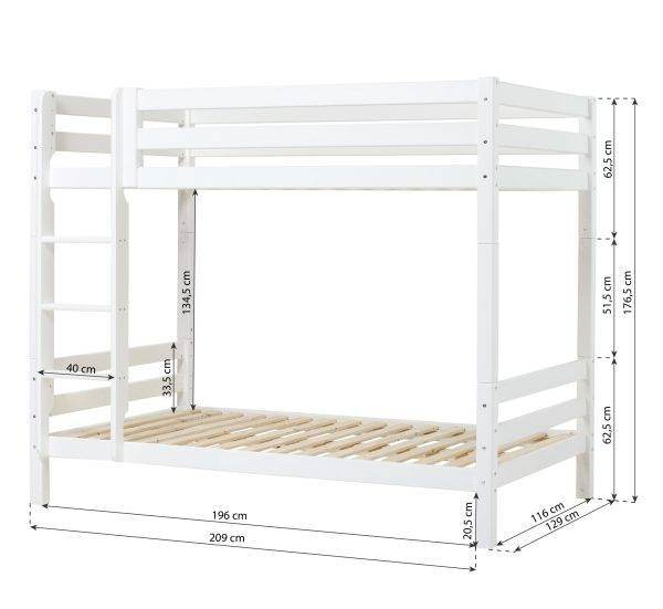 Hoppekids ECO Luxury hoogslaper 120x200 cm, Wit - Afbeelding 4