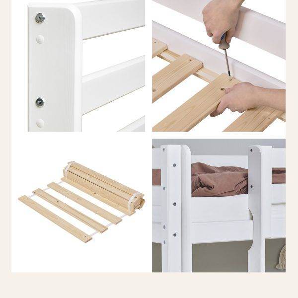 Hoppekids ECO Luxe hoogslaper 90x190 cm, Wit - Afbeelding 4