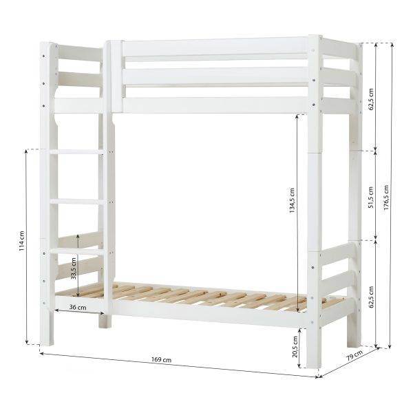 Hoppekids ECO Luxury hoog stapelbed 70x160 cm, Wit - Afbeelding 6