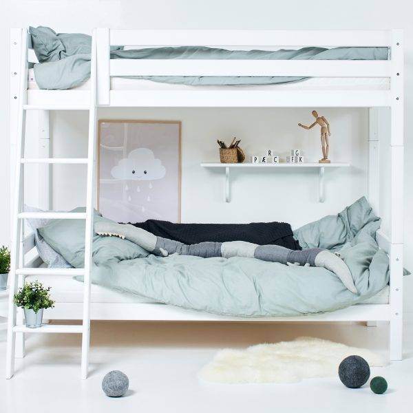 Hoppekids ECO Luxe hoogslaper met schuine ladder 90x190 cm, Wit - Afbeelding 5