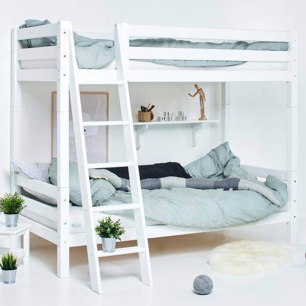 Hoppekids ECO Luxe hoogslaper met schuine ladder 90x190 cm, Wit - Afbeelding 4