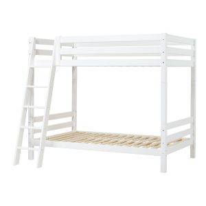 Hoppekids ECO Luxury hoog stapelbed met schuine ladder 120x200 cm, Wit