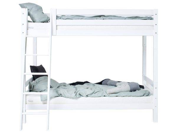 Hoppekids ECO Luxury hoog stapelbed met schuine ladder 120x200 cm, Wit - Afbeelding 5