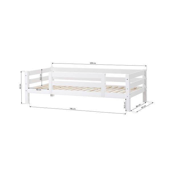 Hoppekids ECO Luxury junior bed 90x200 cm met 1/2 bedhekje, Flexibel lattenbodem, Wit - Afbeelding 4
